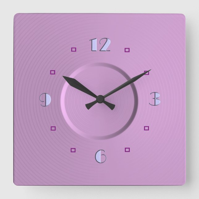 Pastel Pink with Blue Numerals> Girly Clocks (Front)