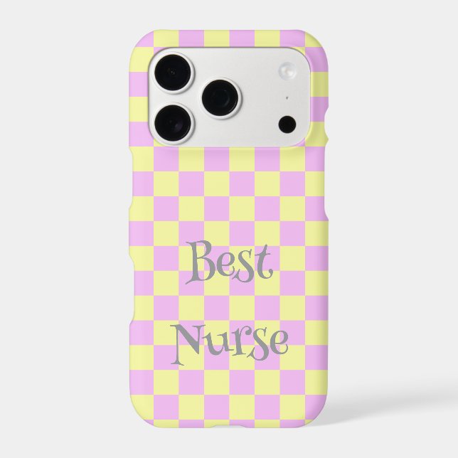 Pastel Pink & Yellow Chequered Pattern (Back)