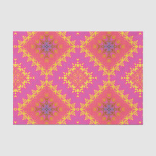 Pastel Pink Yellow Elegant Vintage Pattern Tissue Paper