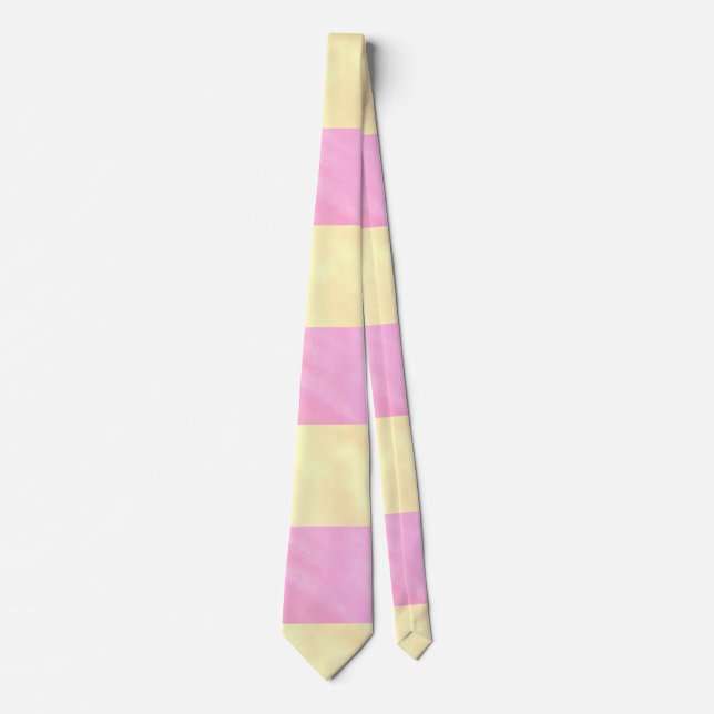 Pastel Pink Yellow Watercolor  Tie (Front)