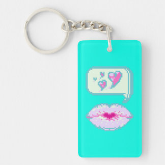 Pastel Pixel Kissy Lips - Spring Acrylic Keychain