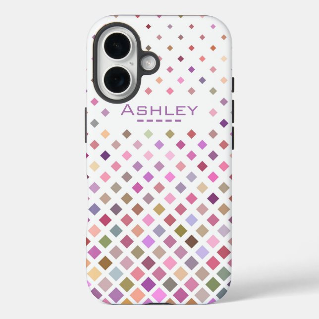 Pastel Pixels Cool Geometric Pattern Personalised Case-Mate iPhone Case (Back)