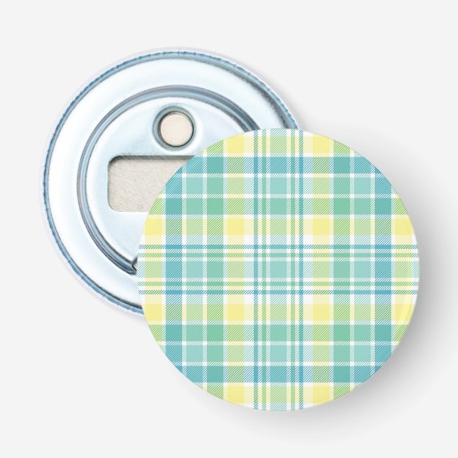 Pastel Plaid Bottle Opener (Front)