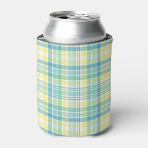 Pastel Plaid Can Cooler