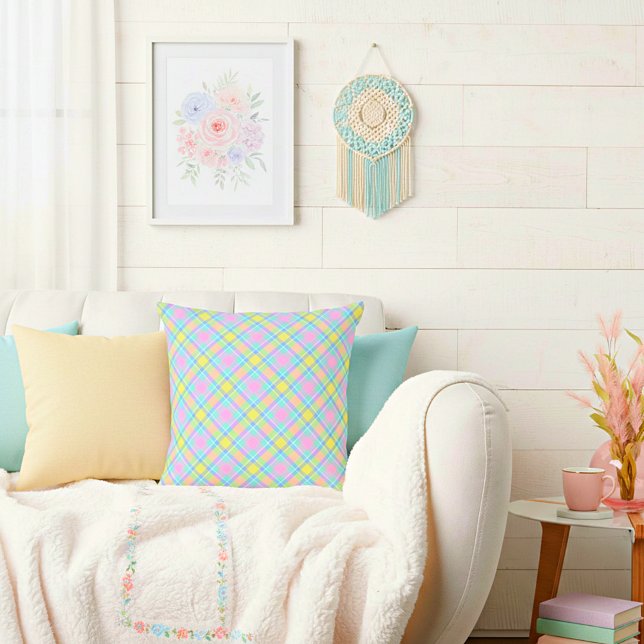 Pastel plaid  cushion (Creator Uploaded)
