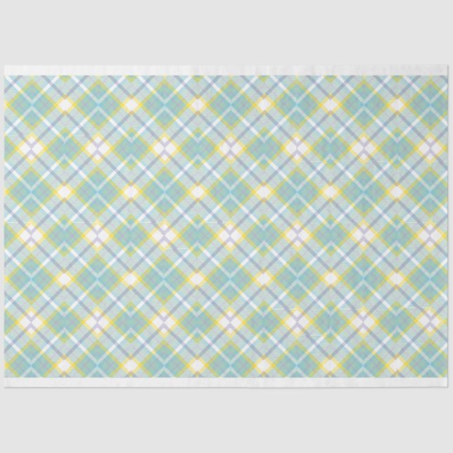 Pastel Plaid Decoupage Tissue Paper (Front)