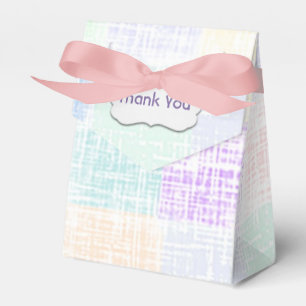 pastel plaid design with tag favour box