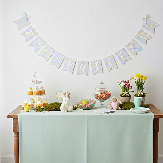Pastel plaid Easter Bunting (Creator Uploaded)