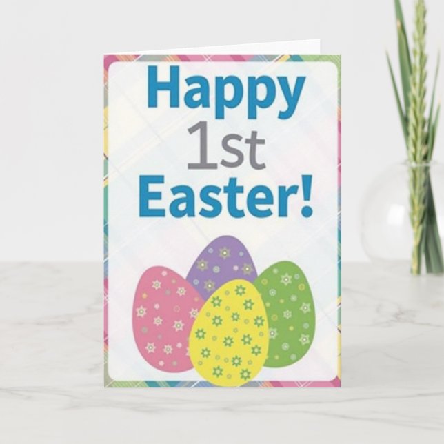 Pastel Plaid Easter Card (Front)