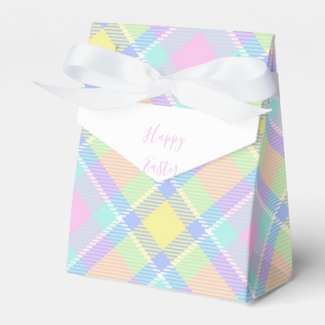 Pastel plaid Easter Favour Box (Front Side)