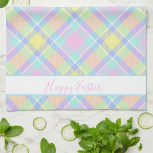 Pastel plaid Easter Kitchen Towel