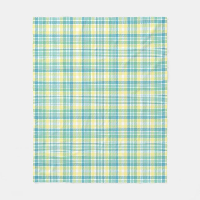 Pastel Plaid Fleece Blanket (Front)