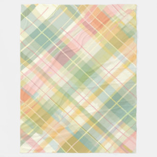 Pastel Plaid Fleece Blanket