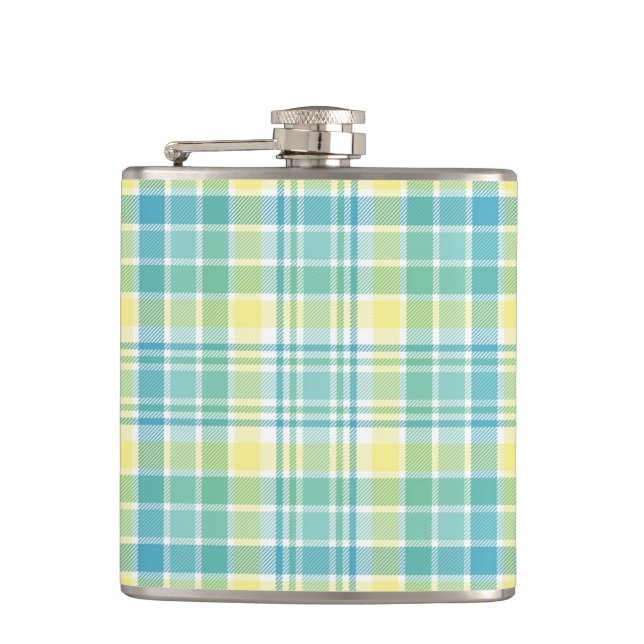 Pastel Plaid Hip Flask (Front)