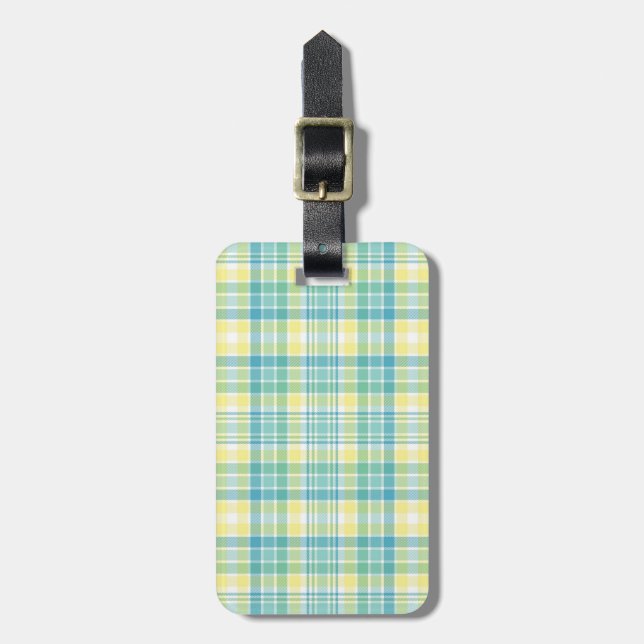 Pastel Plaid Luggage Tag (Front Vertical)