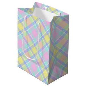 Pastel plaid  medium gift bag