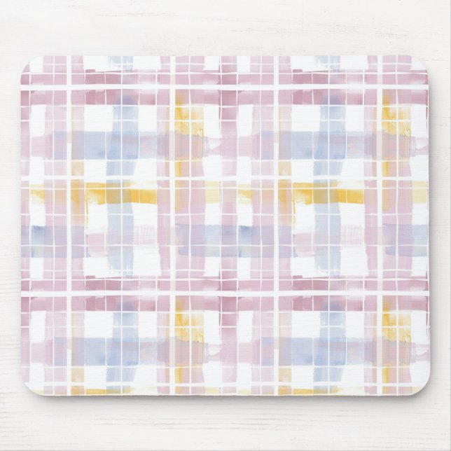 Pastel plaid mouse pad (Front)