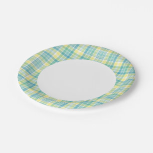 Pastel Plaid Paper Plate
