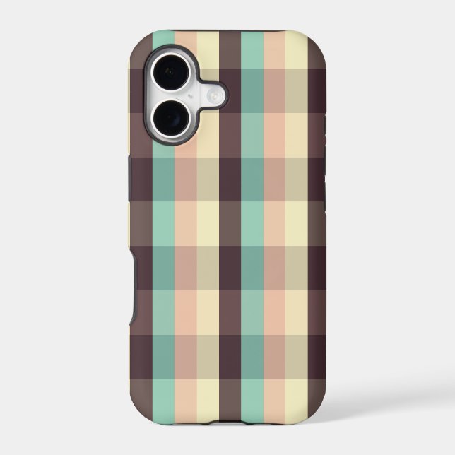 Pastel plaid pattern in  horizontal stripes (Back)