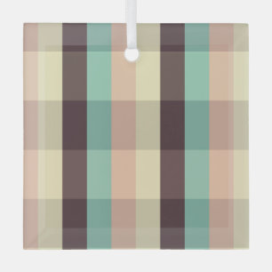 Pastel plaid pattern in horizontal stripes glass tree decoration
