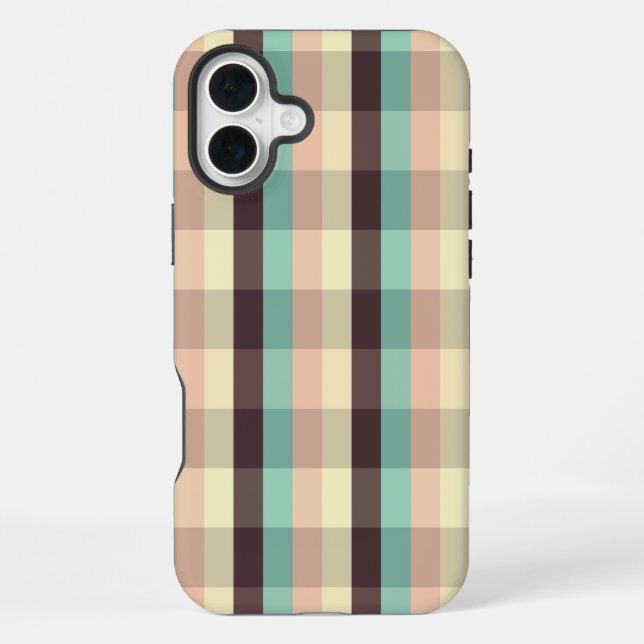 Pastel plaid pattern in  horizontal stripes iPhone case (Back)