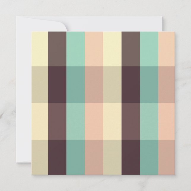 Pastel plaid pattern in  horizontal stripes thank you card (Front)