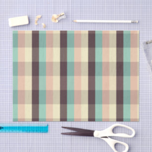 Pastel plaid pattern in horizontal stripes tissue paper