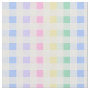 pastel plaid rainbow retro gingham fabric