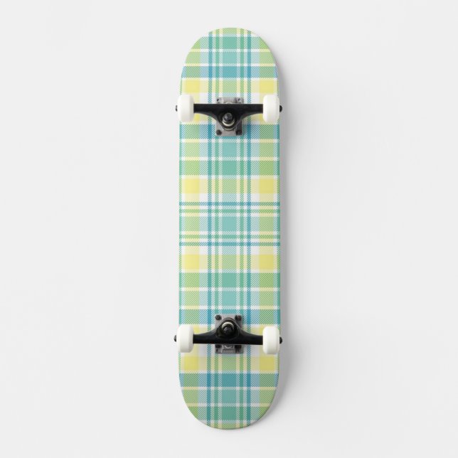 Pastel Plaid Skateboard (Front)