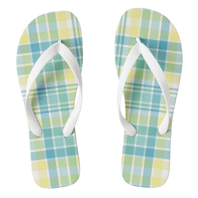 Pastel Plaid Thongs (Footbed)