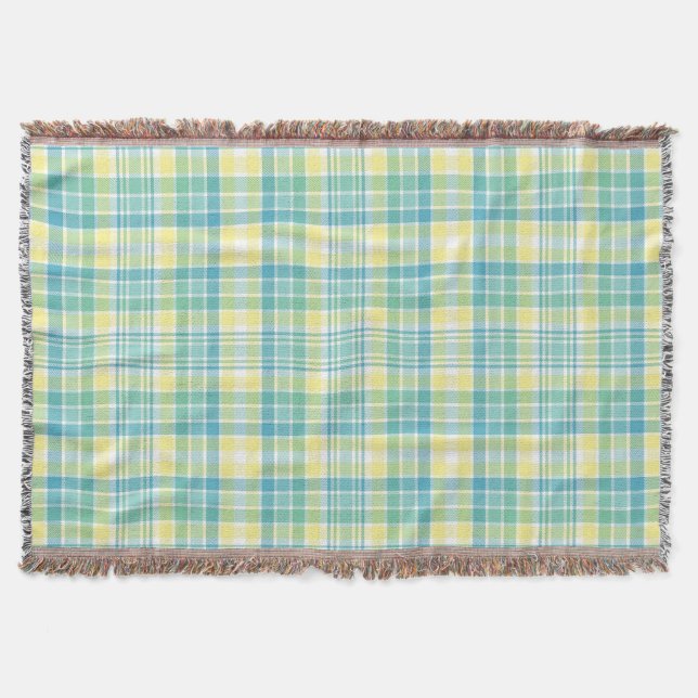 Pastel Plaid Throw Blanket (Front)