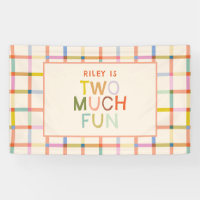 Pastel Plaid "Two Much Fun" 2nd Birthday