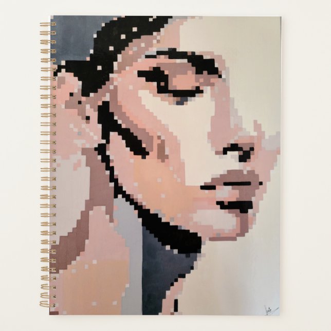 Pastel planner with soft pixel portrait (Front)