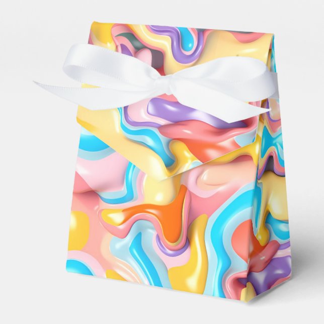 Pastel Plastic Fluid Abstract Favour Box (Front Side)