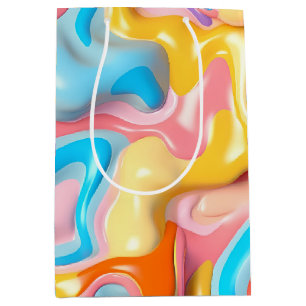 Pastel Plastic Fluid Abstract Medium Gift Bag