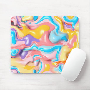 Pastel Plastic Fluid Abstract Mouse Pad
