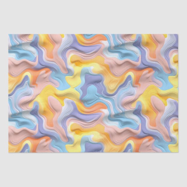Pastel Plastic Fluid Abstract Tissue Paper (Front)