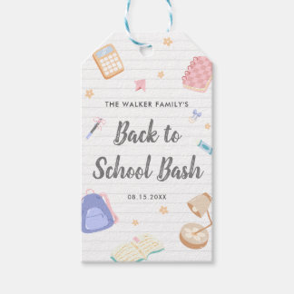 Pastel Playful Back To School Bash Party Gift Tags