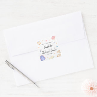 Pastel Playful Back To School Bash Party Square Sticker