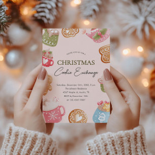 Pastel Playful Christmas Cookie Exchange Party  Invitation
