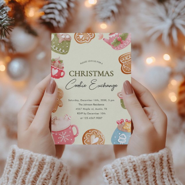 Pastel Playful Christmas Cookie Exchange Party  Invitation (Creator Uploaded)