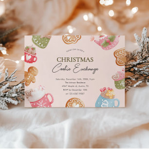 Pastel Playful Christmas Cookie Exchange Party Invitation
