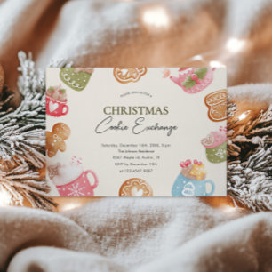 Pastel Playful Christmas Cookie Exchange Party  Invitation