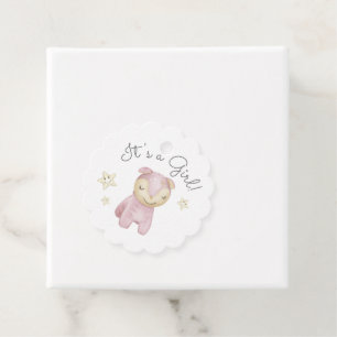 Pastel Plush Toys Baby Shower It's a Girl Favour Tags