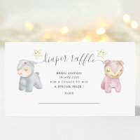 Pastel Plush Toys Diaper Raffle Ticket