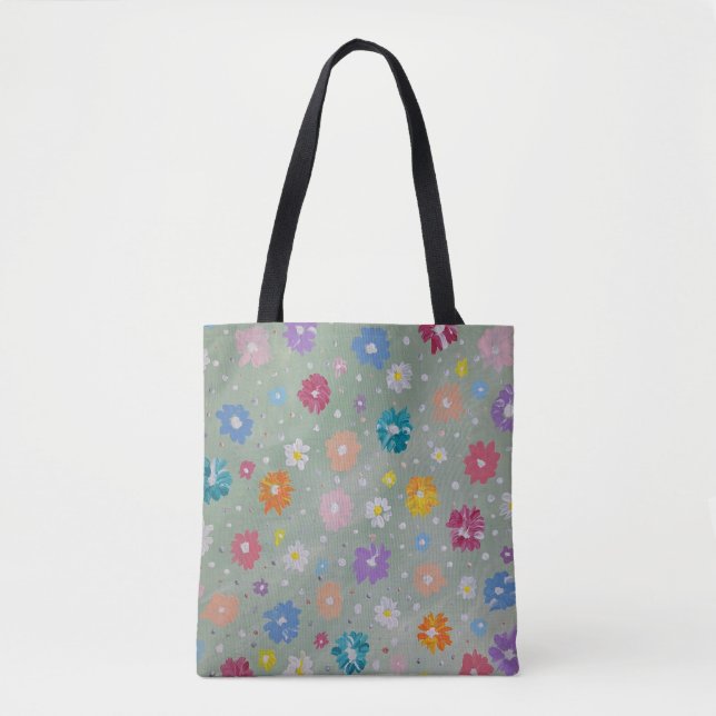 Pastel Poise Floral Tote Bag (Front)