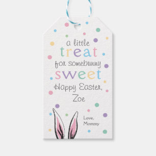 Pastel Polka Dot Easter Hand-drawn Bunny Ears Gift Tags