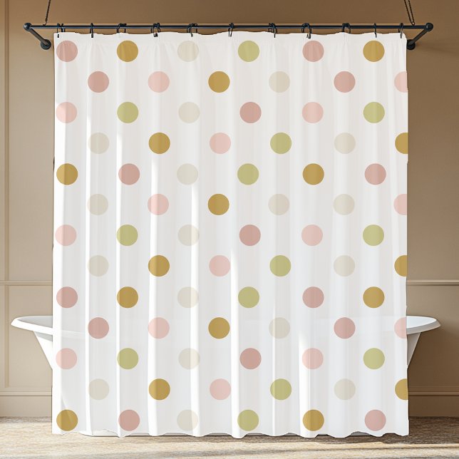 Pastel Polka Dot Pattern Shower Curtain (Pastel Polka Dot Pattern Shower Curtain)