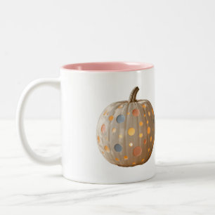 Pastel Polka Dot Pumpkin Mug