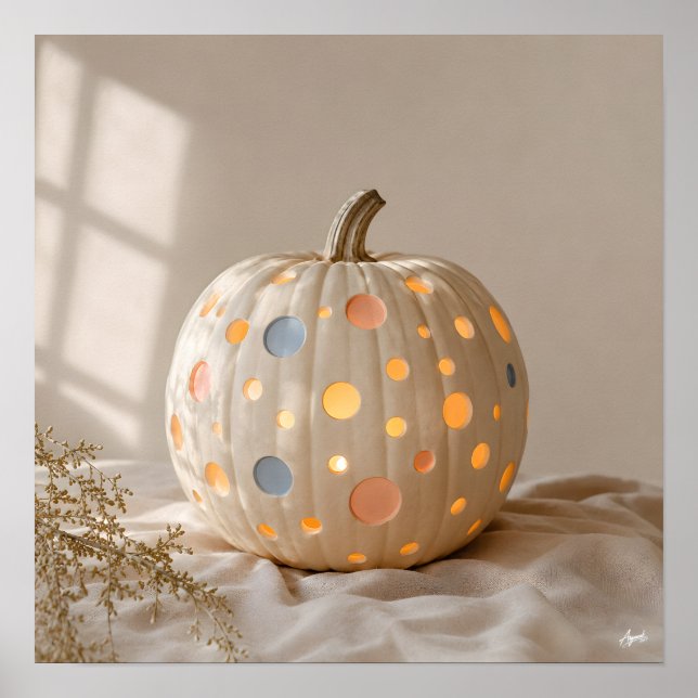 Pastel Polka Dot Pumpkin Poster (Front)